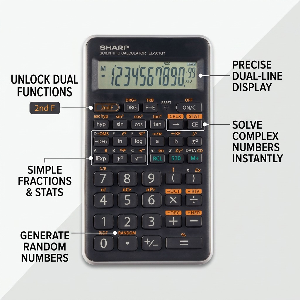 Sharp EL-501XTGY – Scientific Calculator