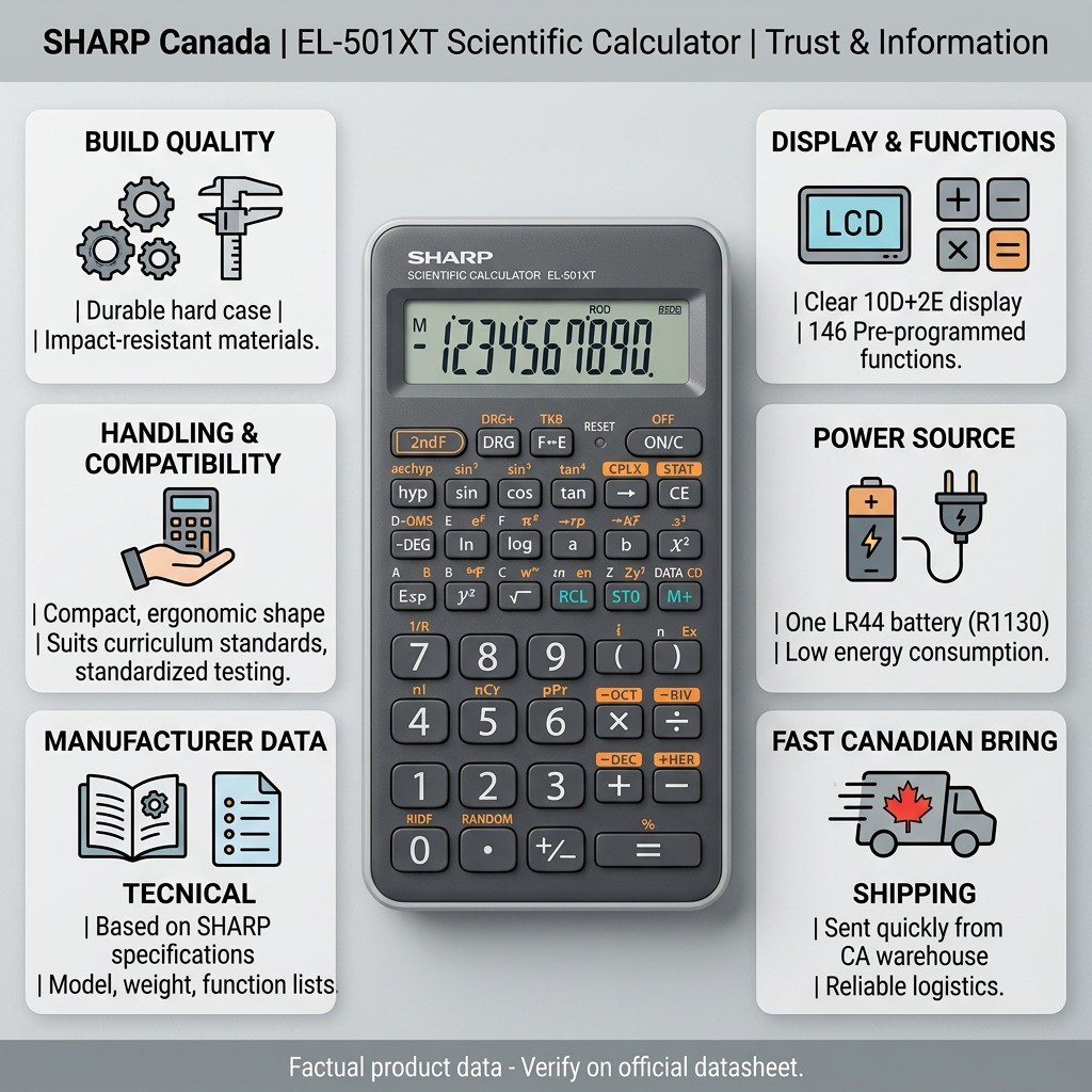 Sharp EL-501XTGY – Scientific Calculator