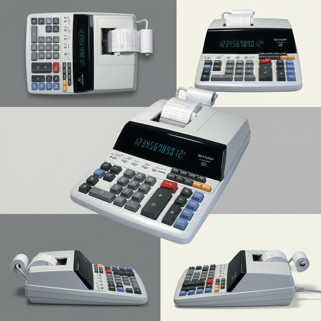 Sharp EL-2615PIII Fluorescent 12-Digit 2-Color Printing Calculator