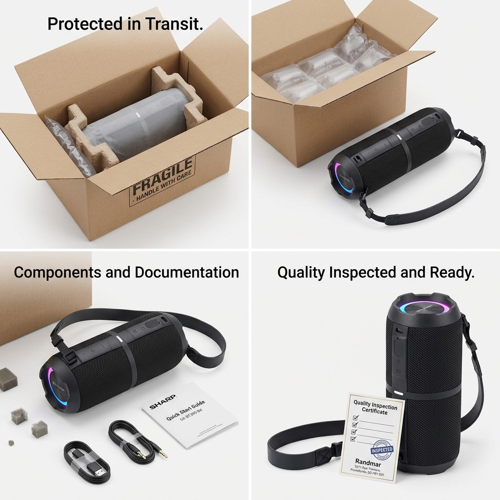 Sharp GX-BT390 Crystal Clear 60W Rugged Waterproof Bluetooth Speaker - Black