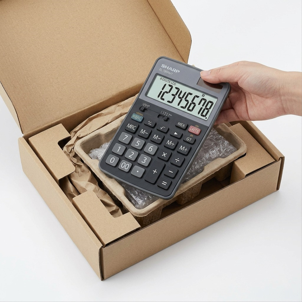Sharp EL-760RMT Twin Power XL 8-Digit Professional Desktop Calculator - Battery & Solar Powered