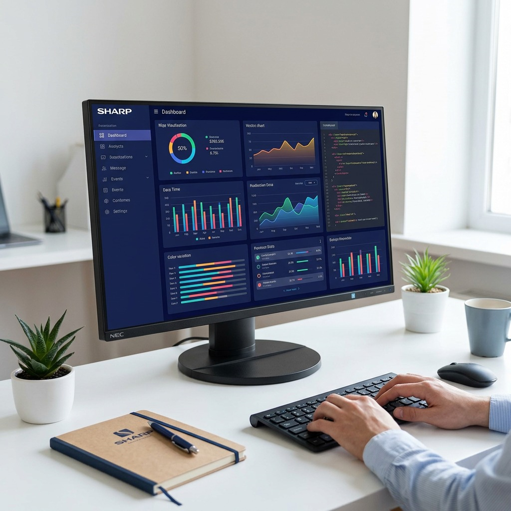 Sharp/NEC E271N-BK 27" Narrow Bezel Desktop Monitor with IPS Panel and Integrated Speakers