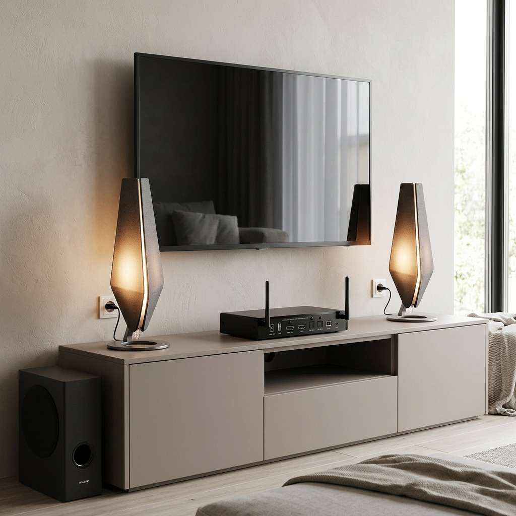 Sharp HT-SPW135 2.1 Channel Home Cinema Soundbar with Wireless Subwoofer and Ambient Lighting (150W Rms)