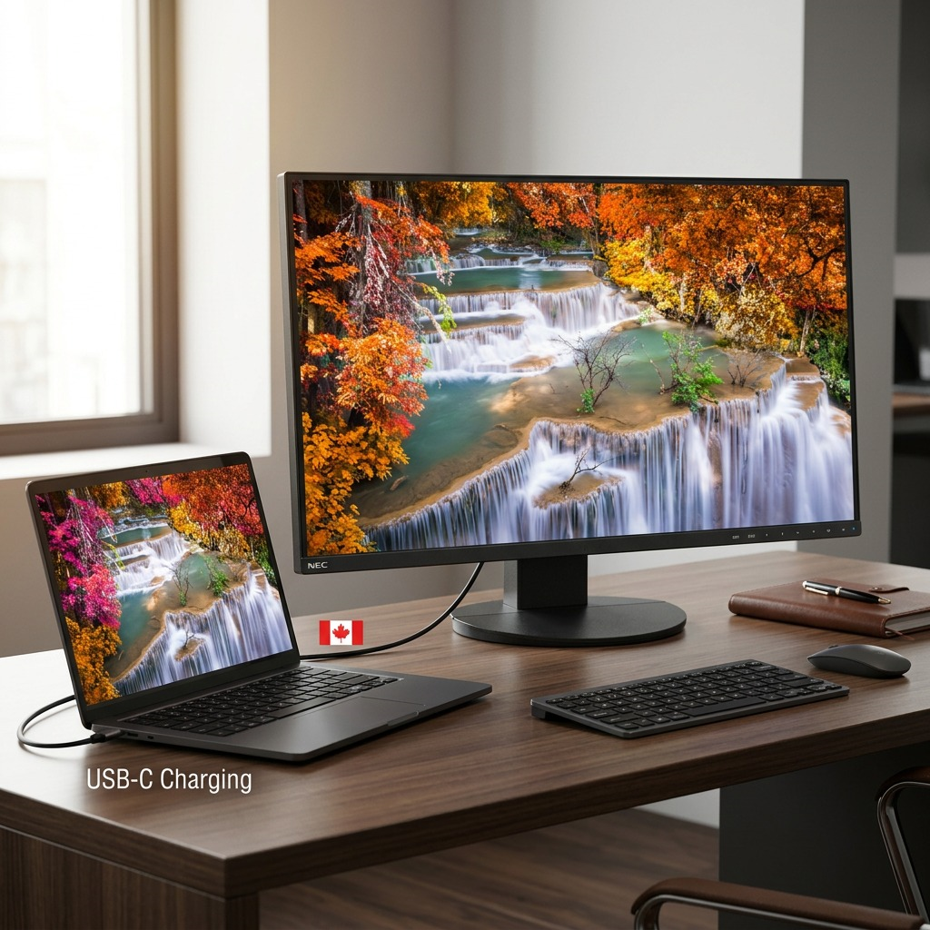 Sharp/NEC EA271U-BK 27" 4K UHD Business - Class Widescreen Desktop Monitor w/ Ultra - Narrow Bezel and USB-C Charging