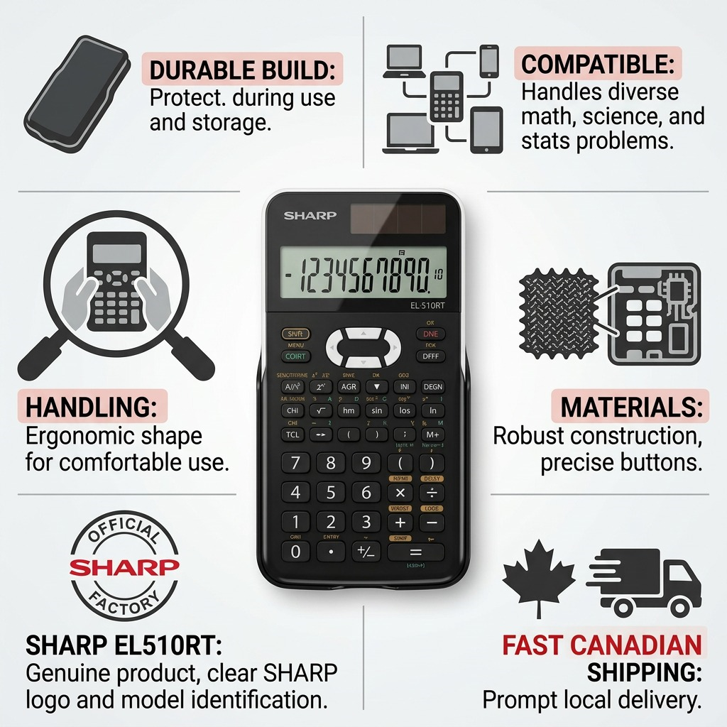 Sharp EL-510RT 169-Function 10+1 Display Scientific Calculator - Black