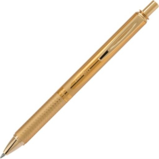 EnerGel Alloy Retractable Premium Liquid Gel Pen, (0.7mm) Metal Tip, Gold Barrel, Black Ink