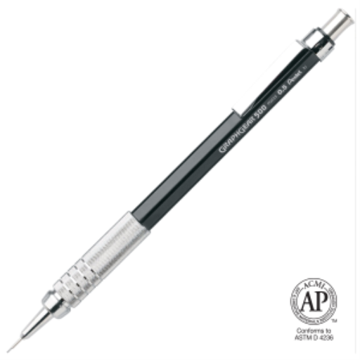 GraphGear 500 Mechanical Drafting Pencil (0.5mm), Black Barrel
