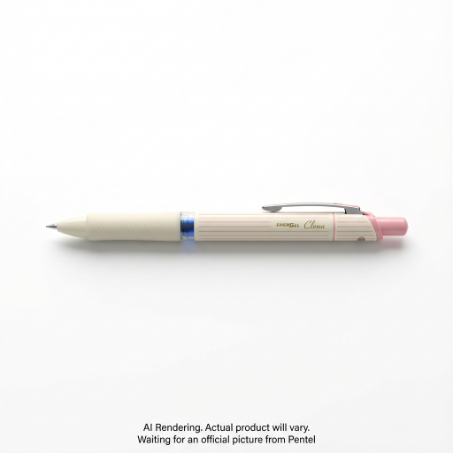 EnerGel Clena Retractable Liquid Gel Pen, (0.5mm) Needle Tip, Pink Accent, Blue Ink