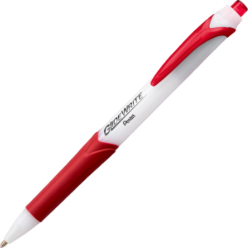 GlideWrite Ballpoint Pen with TechnIFlo Ink, (1.0mm) Bold Point, Red Ink