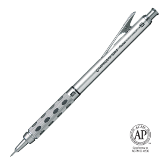 GraphGear 1000 Retractable Mechancial Drafting Pencil (0.5mm), Black Accents, Gift Case