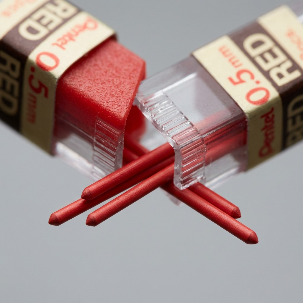 Refill Lead Red (0.5mm) Fine, 12 Leads per Tube