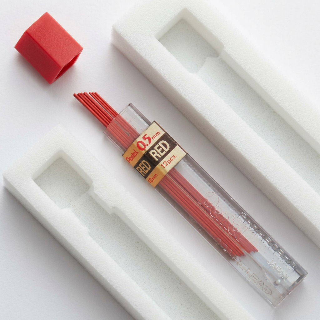 Refill Lead Red (0.5mm) Fine, 12 Leads per Tube