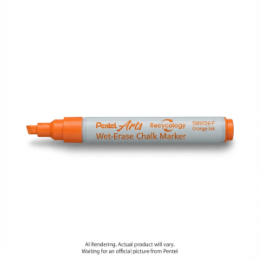 Pentel Arts Wet Erase Chalk Marker, Small Chisel Tip, Orange Ink