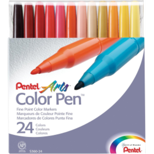 Pentel Arts Colour Pen (2.0mm) 24-Colour Set
