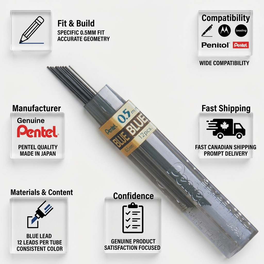 Refill Lead Blue (0.5mm) Fine, 12 Leads per Tube