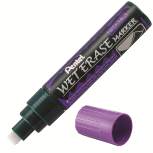Pentel Arts Wet Erase Chalk Marker, Jumbo Chisel Tip, Violet Ink
