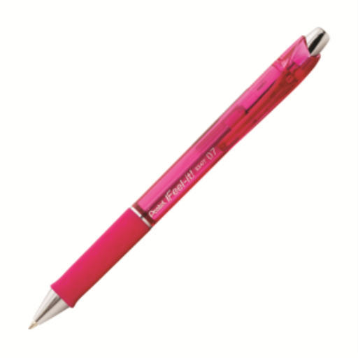 Feel-It! Retractable Ballpoint Pen, (0.7mm), Pink Ink