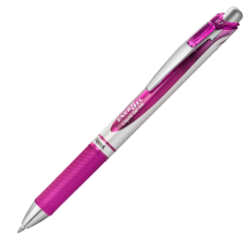 EnerGel Retractable Gel Roller, (0.7mm) Metal Tip, Magenta Ink