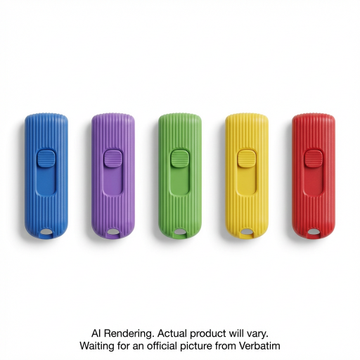 Verbatim 64GB PinStripe USB 3.2 Gen 1 Flash Drive – 5 Pack, Assorted (70389)
