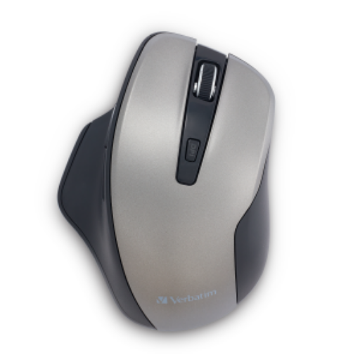 Verbatim Silent Ergonomic Wireless Blue LED Mouse – Graphite (70242)