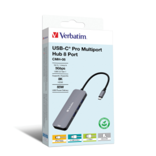 Concentrateur multiport USB-C Verbatim Pro CMH-08 – 8 ports (32151)