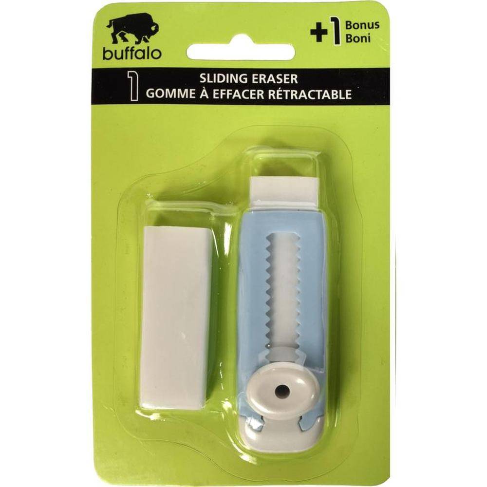 Buffalo Sliding Eraser Set - Assorted Colors + Bonus Eraser