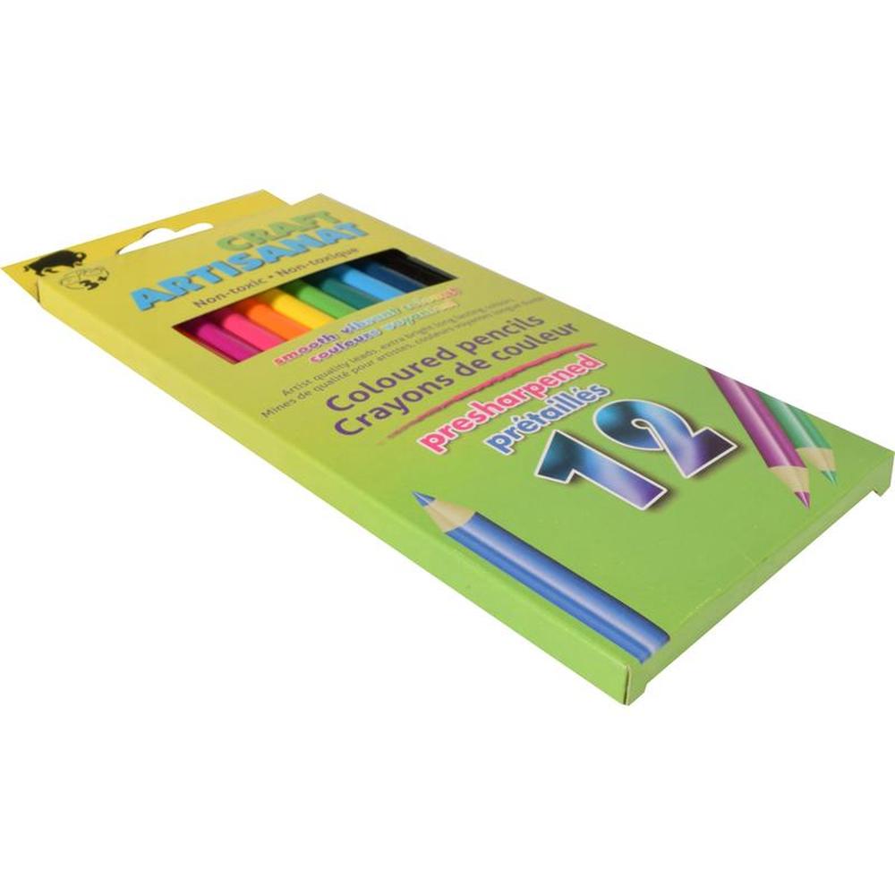 Buffalo Pre-Sharpened Colored Pencils - Pack of 12 Colors