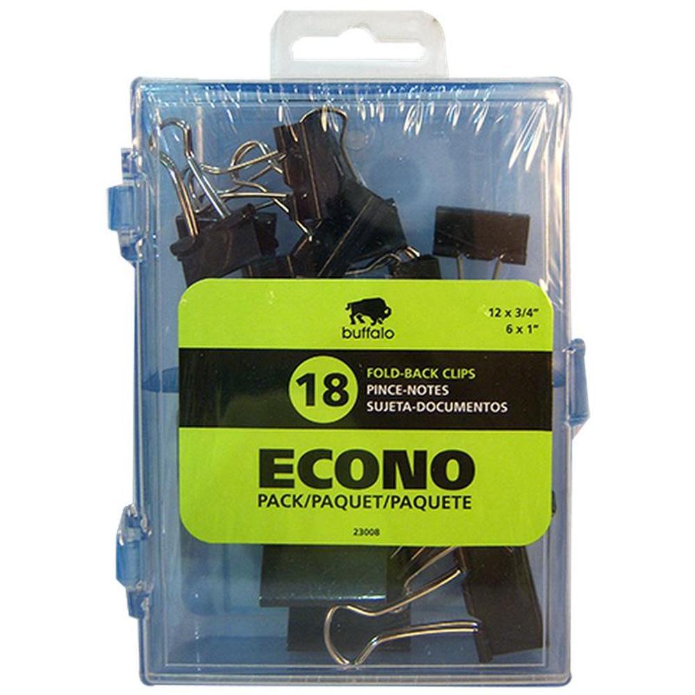 Buffalo Binder Clips Combo 19mm + 25mm - Pack of 18