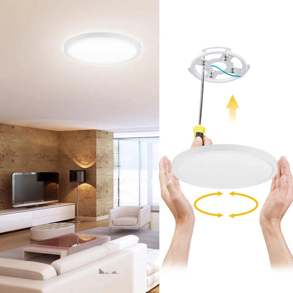 Plafonnier ultra mince 12'' blanc 24W avec CCT ajustable