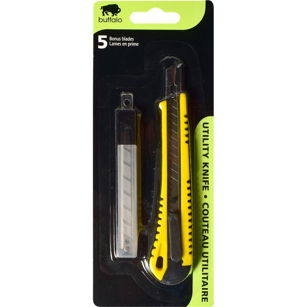 Buffalo Compact Utility Knife 13cm with 5 Stainless Steel Replacement Blades