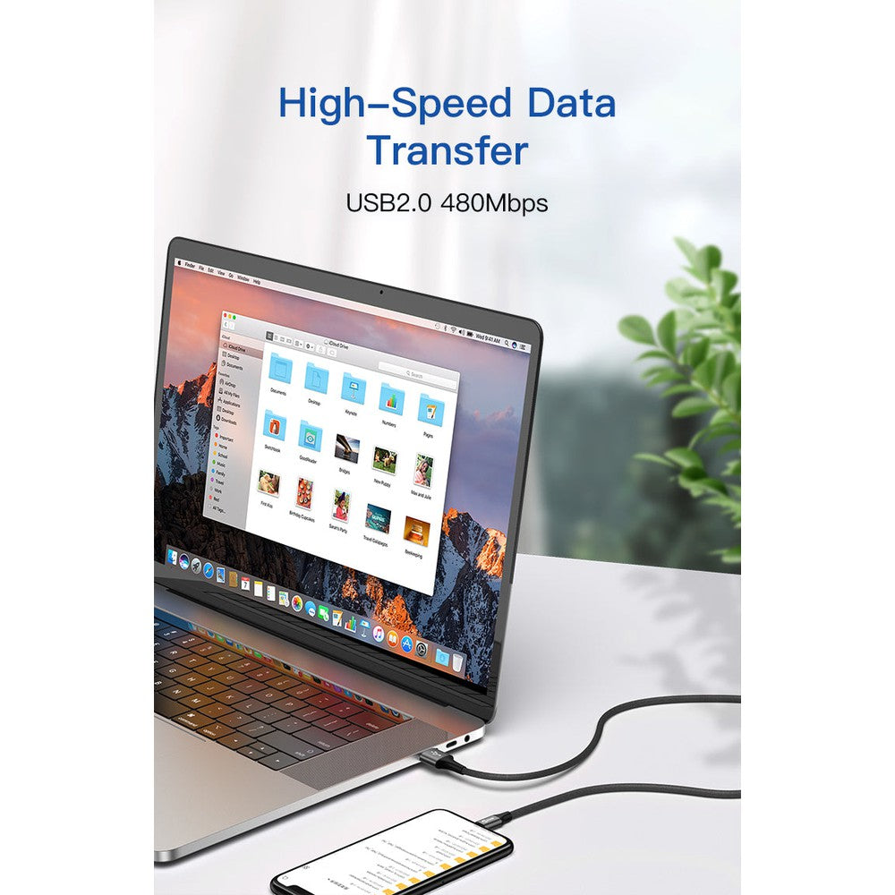 Câble USB-C PD20W V/2.4A en nylon tressé à charge rapide