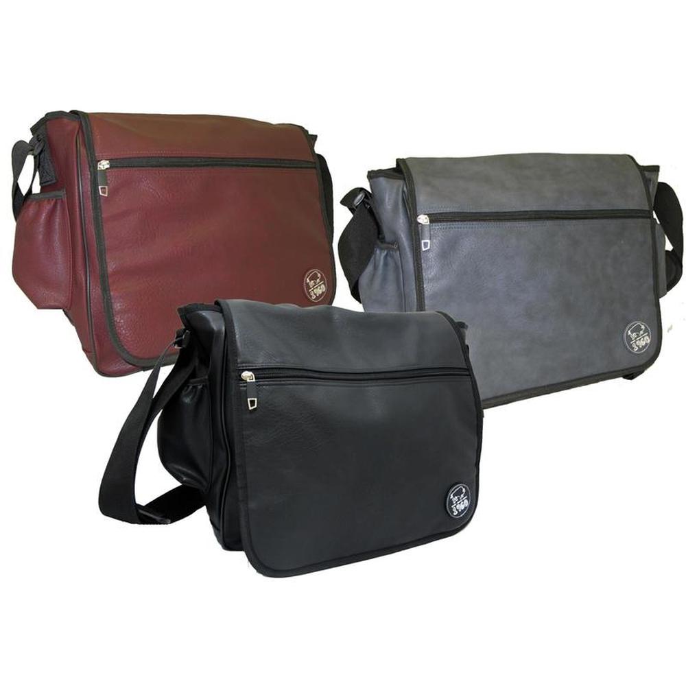 Buffalo Polyvinyl Messenger Bag with Multiple Pockets - Assorted Colors