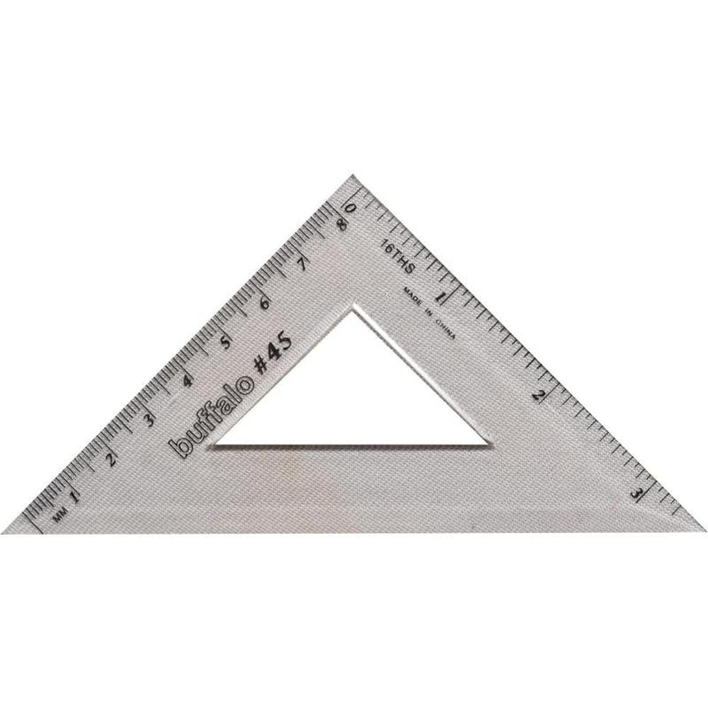 Buffalo Transparent Plastic Set Square 45° - Precision Drafting Tool