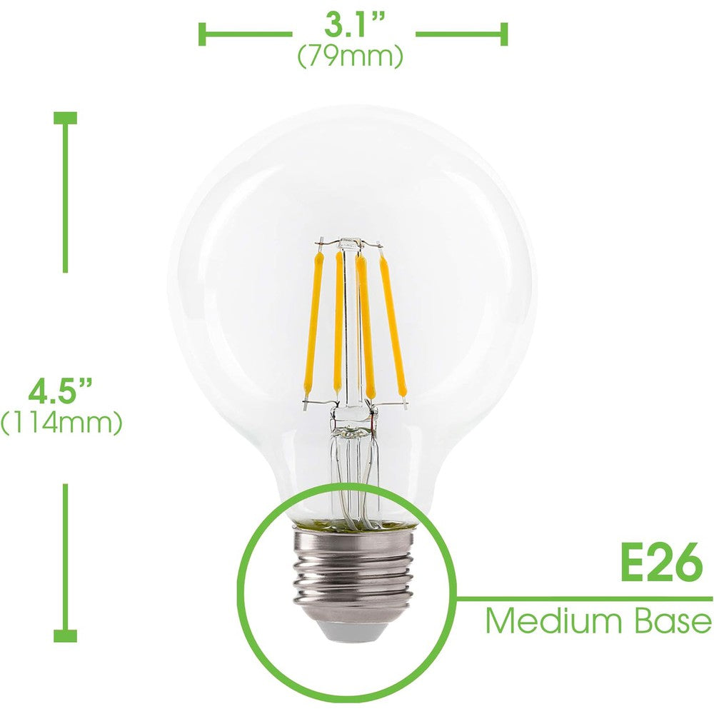 Ampoule LED à filament G25 graduelle 4.5W 2700K - 4/pqt