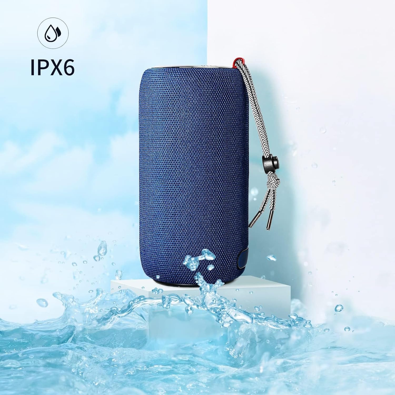 Monster S310 Haut-parleur Bluetooth portable, véritable appariement stéréo sans fil de 30W - Bleu