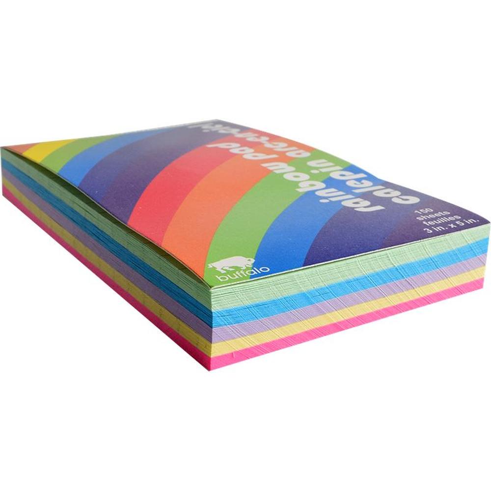 Buffalo Rainbow Ruled Notepad 7.5x12.5cm - 150 Sheets Assorted Colors