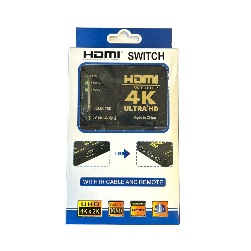 Commutateur HDMI 4K Elite en Aluminium 3 en 1 - Expérience Home Cinéma Optimal