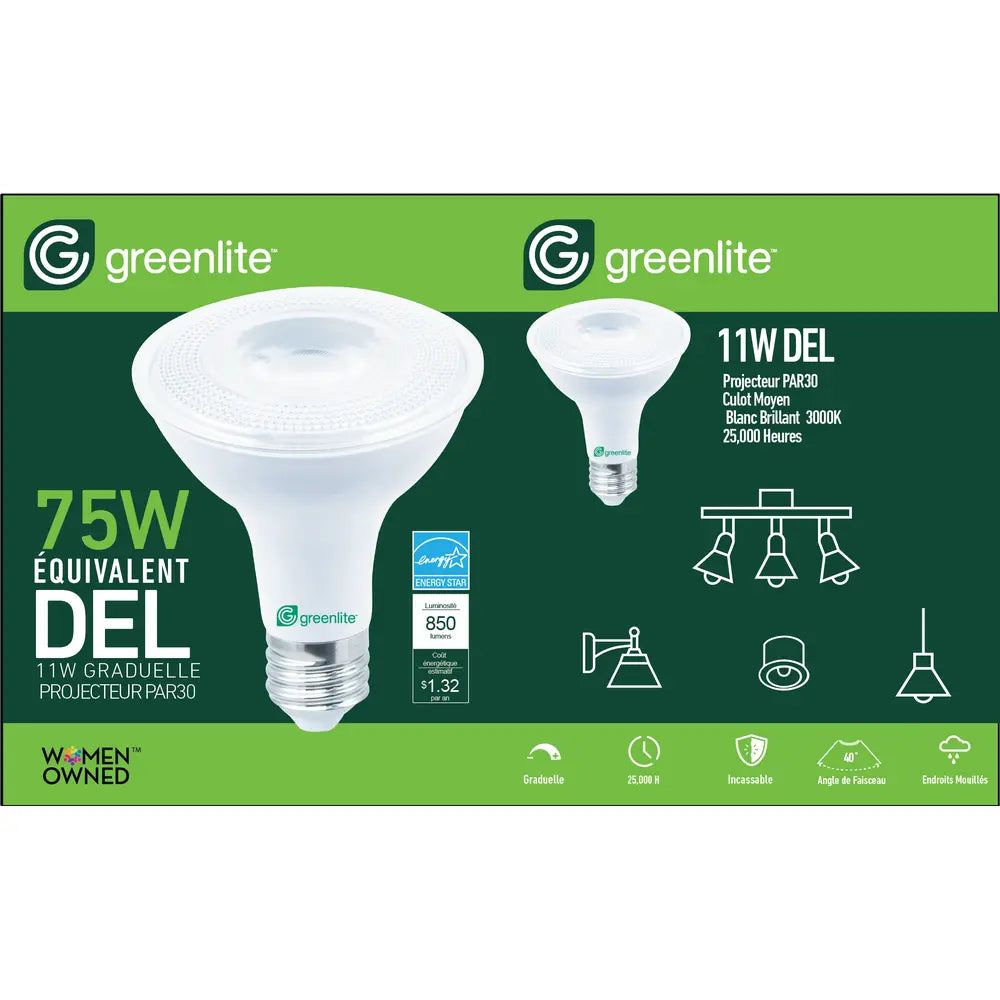 Ampoule LED PAR30 graduelle 11W 2700K - 6/pqt