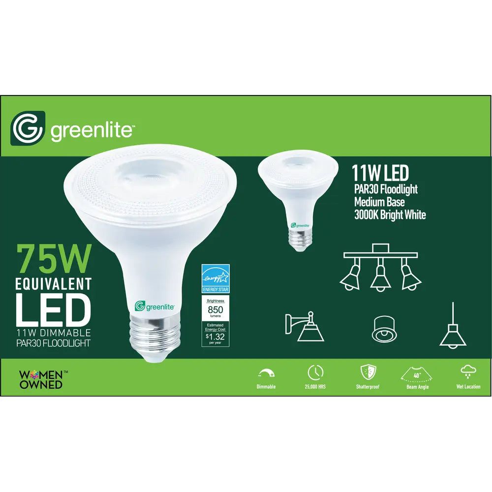 Ampoule LED PAR30 graduelle 11W 3000K - 6/pqt