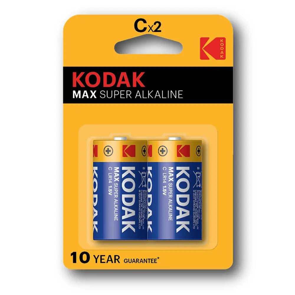 Piles Alcalines C Kodak Max Super - 2/pqt - MIDAN Electronic