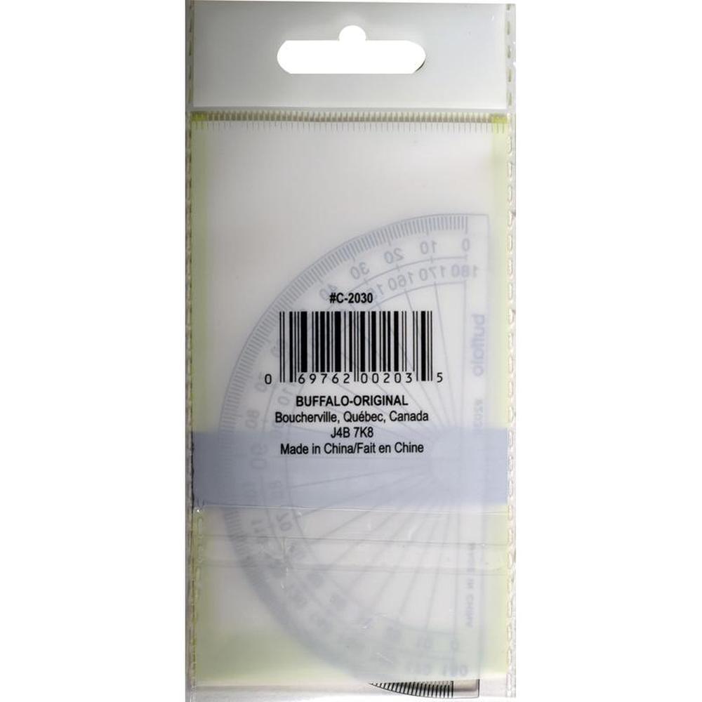 Buffalo Transparent Geometry Protractor 10cm