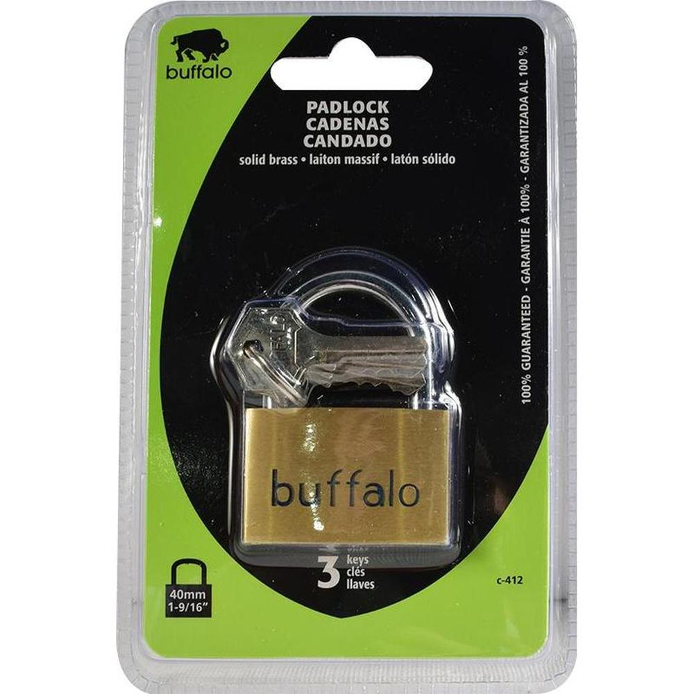 Buffalo Brass Keyed Padlock 40mm