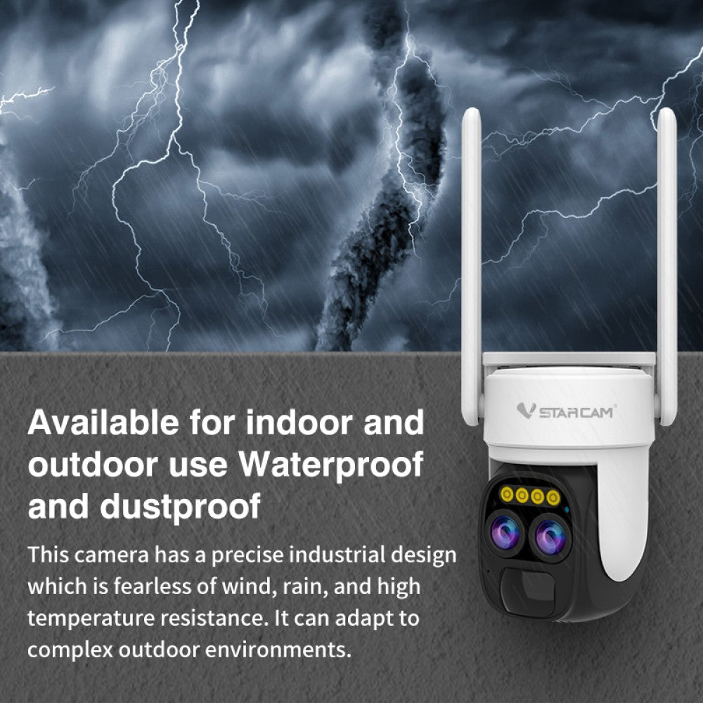 Caméra intelligente IP HD 1080P 3MB motorisée VStarcam CB67D avec panneau solaire