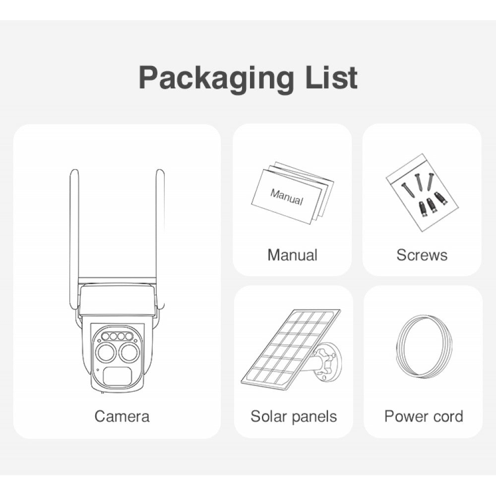 Caméra intelligente IP HD 1080P 3MB motorisée VStarcam CB67D avec panneau solaire