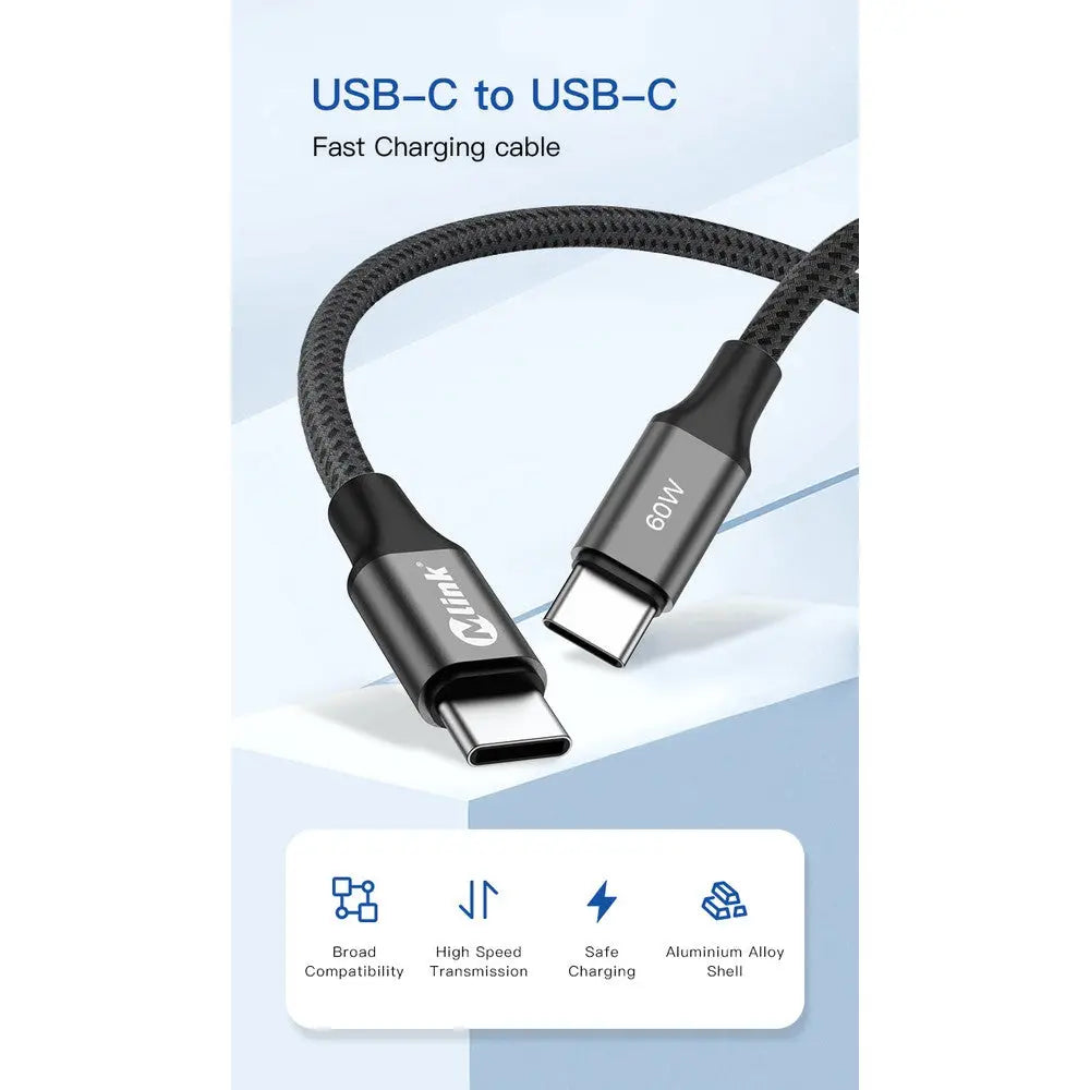 Câble TurboCharge USB-C 2.0 PD60W: Charge Rapide Haute Qualité Mlink