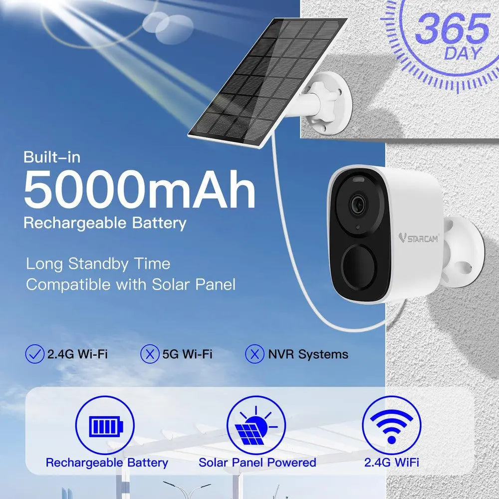 Caméra de surveillance solaire HD 1080P - VStarcam CB54-TZ VStarcam