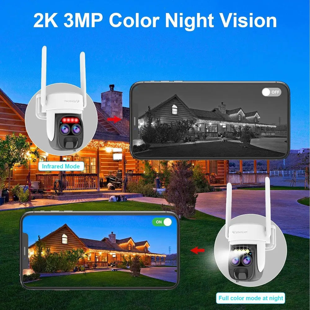 Caméra de surveillance solaire intelligente HD 1080P avec panneau solaire - VStarcam CB67D VStarcam