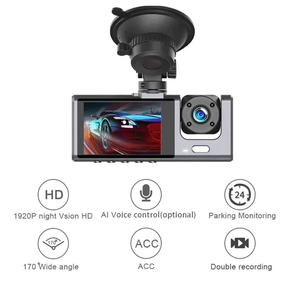 Caméra de tableau de bord à triple objectif HD 1080P - MIDAN Electronic