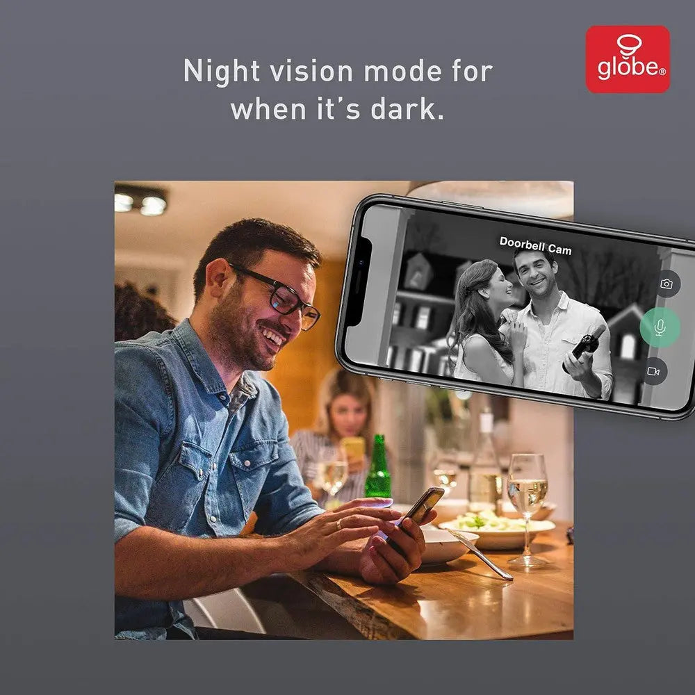 Caméra sonnette vidéo intelligente sans fil 1080P IP54 de Globe