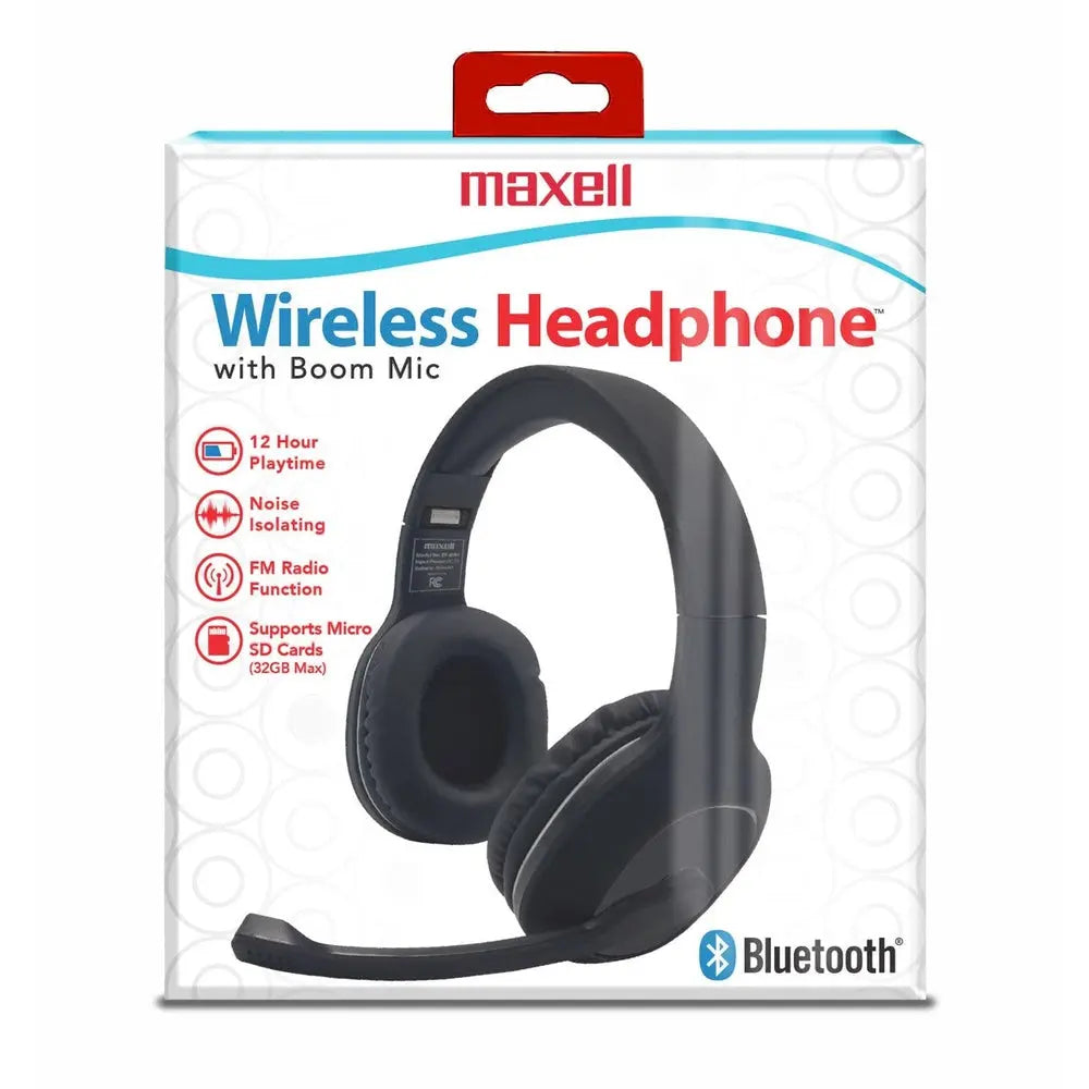 Casque d'écoute Bluetooth Maxell avec microphone sur perche